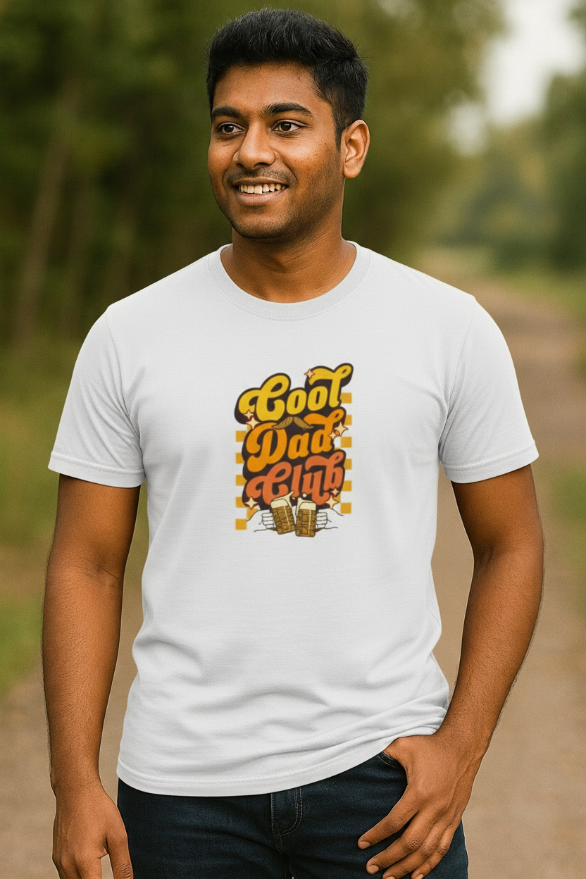 Cool Dad Club – Men's Classic Printed T-Shirt | 100% Cotton | 180 GSM